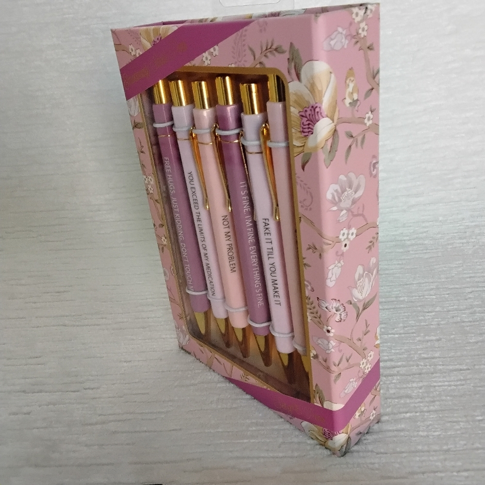 Pen set with funny Emotion sayings, qty 6, James Burke Ready to Wrap And Gift - Picture 4 of 4